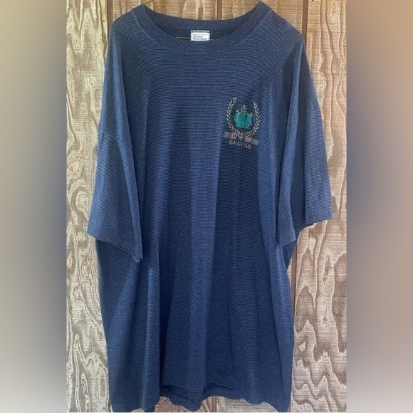 Vintage Made in USA 🇺🇸 Bahamas 🇧🇸 Striped T Shirt - Picture 1 of 4